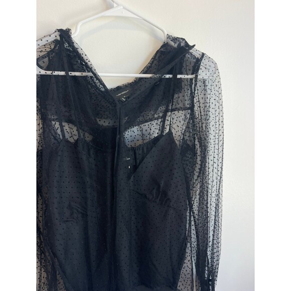 MARC JACOBS Polka Dot Tie Neck Sheer Tulle Blouse In Black size 2 MSRP $850 - Picture 2 of 7